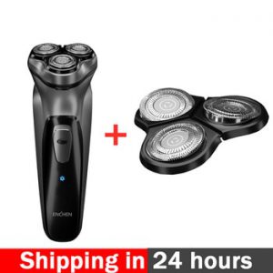 Xiaomi Enchen Black Stone 3D Electric Shaver Blocking Protection Rechargeable Shavers + 1pcs Replacement Cutter Head for Men