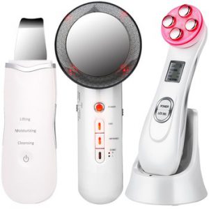 EMS Mesotherapy RF Radio Frequency Facial Beauty + Ultrasoic Skin Scrubber Deep Face Cleaning + Infrared Body Slimming Massager