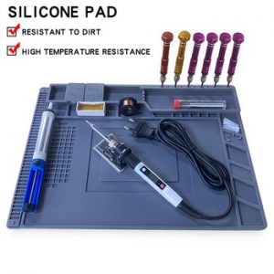 S-160 Silicone Pad Desk Platform 45x30cm for Soldering Station Iron Phone PC Computer Repair Mat Magnetic Heat Insulation