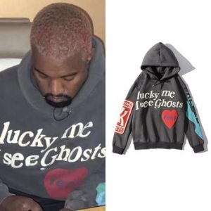 Kanye West Hooded Hoodies Streetwear Hip Hop Graffiti Hoodies Men Stranger Things Vintage Plus Velvet Pullover Sweatshirt Women