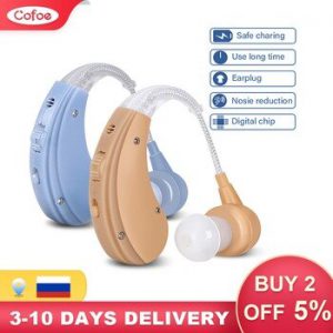 Cofoe BTE Hearing Aid Rechargeable Hearing Aids For The Elderly Care Deafness 2 Color Mini Sound Amplifier Invisible Earing Aid