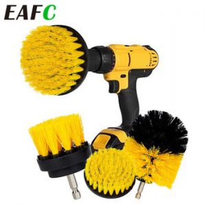 3pcs Electric Drill Brush Nylon Round Cleaning Brush For Bathtub Carpet Glass Tires Toilet Floors Rust Remover Car Cleaner Kit