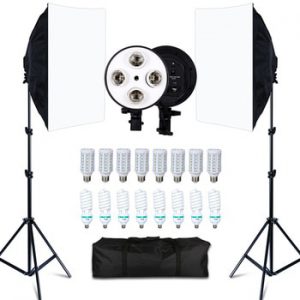 Photo Studio 8 LED 20W Softbox Kit Photographic Lighting Kit Camera & Photo Accessories 2 Light Stand 2 Softbox for Camera Photo