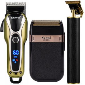 Professional Hair Clipper Men Electric Beard Trimmer T-Blade 0mm Hair Cutting Machine Rechargeable Shaver Cordless Barber Cutter