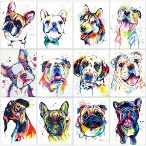 Evershine Diamond Mosaic Dog Paint With Diamonds Cross Stitch Diamond Embroidery Full Display Animals Picture Of Rhinestones