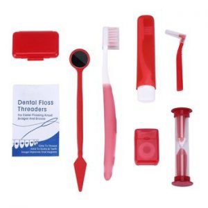 8pc/Bag Orthodontic Oral Care Kit Teeth Whitening Tooth Brush Mouth Mirror Interdental Brush Dental Flosser Oral Dentist Tools