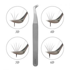 AS09 tweezers for volume eyelash extension 3D 5D 6D stainless steel tweezers eyelash extension tool individual eyelash tweezers