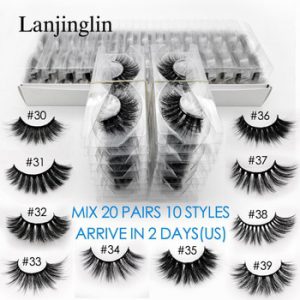 20 pairs mink eyelashes in bulk mix 10 styles 3d natural long false eyelashes wholesale hand made lash vendors makeup