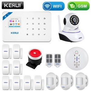 KERUI W18 1.7 Inch TFT Screen WIFI GSM Home Burglar Security Alarm System Motion Detector APP Control Fire Smoke Detector Alarm