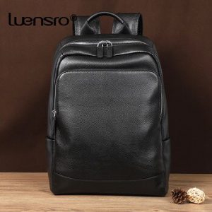 2020 New Natural Cowskin 100% Genuine Leather Men's Backpack Fashion Large Capacity Shoolbag For Boy Leather Laptop Backpack Bag