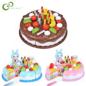 37pcs Protend Play Fruit Cuting Birthday Toy DIY Kitchen Toys Cake Food boys Girls Gift For Children Educational Baby kids ZXH