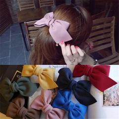 HaimeikangFashion Big Cloth Bows Hair Clips Gilrs Sweet Bowknot Barrette Solid Hairpin Headwear Ladies Velvet Hair Accessories