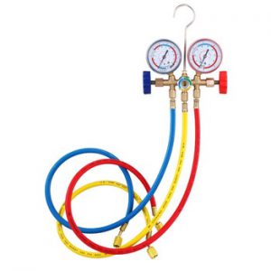 Refrigerant Manifold Gauge Set Air Conditioning Tools with Hose and Hook for R12 R22 R404A R134A