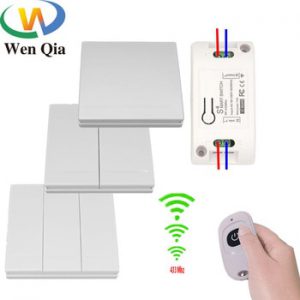 Wenqia 433Mhz switch Universal Wireless Remote Control  AC 220V 10Amp 1CH RF Relay Receiver  Transmitter for LED/Light/fan lamp