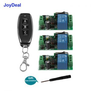 JoyDeal 433MHz Universal AC 110V 220V 1CH Wireless Smart Remote Control Switch Receiver Module and RF Transmitter For LED Light