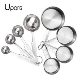 UPORS Measuring Cups Premium Stackable Kitchen Measuring Spoon Set Stainless Steel Measuring Cups and Spoons Set