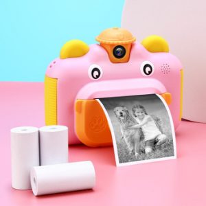 Children Instant Print Camera Rotatable Lens 1080P HD Kids Camera Toys with Thermal Photo Paper 32GB TF Card