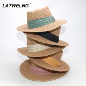 Wholesale 10 Colors Female french Straw Hats Fashionable ins Sunshade concave Top Hat Women Handmade Beach Hats Dropshipping