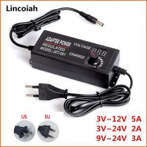 Adjustable 3V-12V 3V-24V 9V-24V Universal Adapter With Display Screen Voltage Regulated switching power supply Adatpor 3 12 24 v