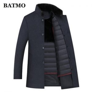 BATMO 2020 winter wool trench coat men