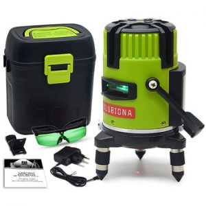 CLUBIONA Green and Red Multiple Horizontal and Vertlcal Laser Lines Separately and Outdoor Mode - Receiver Auto Line Laser Level