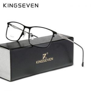 KINGSEVEN Titanium Alloy Optical Glasses Frame Men 2020 Square Myopia Prescription Eyeglasses Male Metal Eyewear