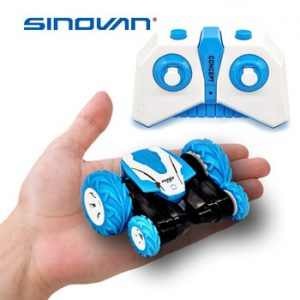 Sinovan Mini RC Car 2.4G 4CH Stunt Drift Deformation Buggy Rock Crawler Roll Car 360 Degree Flip Car Blue Toys for Kids