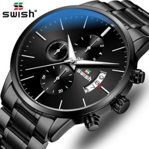 SWISH Watch Men 2020 Waterproof Stainless Steel Fashion Sport Quartz Watch Clock Men's Watches Top Brand Luxury Man Wristwatch