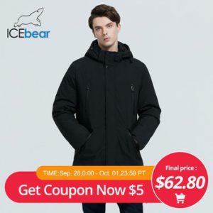 ICEbear 2020 winter  men's parkas casual hooded jacket new winter mid-length cotton coat brand men's clothing  MWD20896I