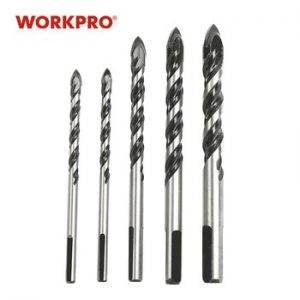 WORKPRO 5PC Drill Bits Multifunctional Drill Bit Set for Concrete Brick Wood Glass Ceramic Tile Plastic