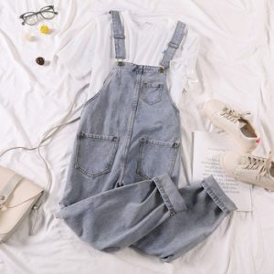 Summer Rompers Women Jeans Jumpsuit Large Size 2020 Loose Casual Denim Rompers Womens Jumpsuits Wide Leg Casual Denim Overalls