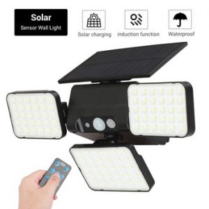 BORUiT 90 LED Solar Light Outdoor Solar Lamp Powered Sunlight Waterproof PIR Motion Sensor Street Light for Garden Decoration