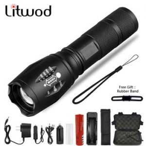 Litwod Led Flashlight Rechargeable torch Hunting torch 5 switch Modes 8000 Lumen use 18650 Battery Outdoor Camping Bicycle Light