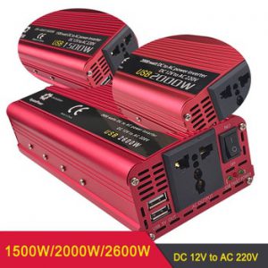 1500W/2000W/2600W Car Inverter DC 12V/24V to AC 220V Power Inverter Portable Charger Adapter Converter Cigarette Lighter Plug