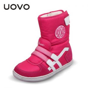 HOT UOVO Brand Kids Shoes Winter Boots For Girls And Boys Fashion Baby Snow Boots Warm Beatiful Girls Short Boots Size 26#-37#