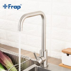 Frap Stainless Steel Kitchen Faucet Brushed Process Swivel Basin Faucet 360 Degree Rotation Hot & Cold Water Mixers Tap Y40107/8