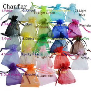 50pcs 7x9 9x12 10x15 13x18CM Organza Bags Jewelry Packaging Bags Wedding Party Decoration Drawable Bags Gift Pouches 24 colors