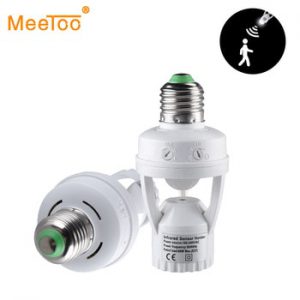 E27 Motion Sensor Light Switch 100-240V Motion Detector E27 Base Lamp Holder With Light Control Smart Switch Bulb Socket Adapter