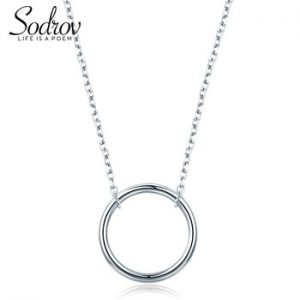 Sodrov Jewelry  Link Chain Pendant 925 Sterling Silver Romantic Necklace For Ladies