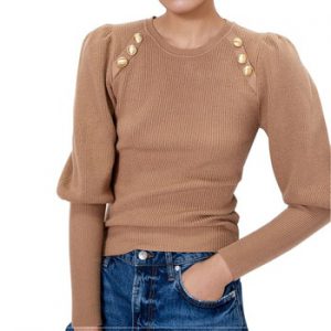 HLBCBG High quality puff sleeves Womens Sweaters Fashion Knitted Pullover Sweater Fall Winter Soft Female Jumper Top Jersey Pull