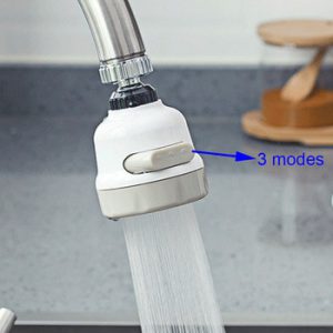 ZhangJi Kitchen 3 Modes 360 Rotatable Tap Faucet Aerator Bubble Flexible Water Saving High Pressure Filter Adapter Sprayer