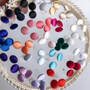 1Set (50PCS Buttons and 1Y Buttonhole) Colorful Colors Satin Cloth Button Buttonhole Wedding Dress Back Handmade Diy Accessories