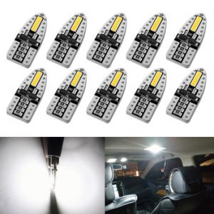 10Pcs T10 W5W LED Bulb Canbus No Error WY5W 194 168 LED Super Bright Car Interior Light License Plate Signal Lamp Auto 12V White