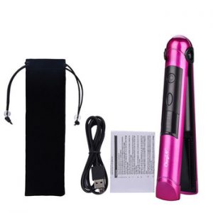 Portable Cordless Hair Straightener Curler Mini USB Rechargeable LED Display Adjustable Temperature Flat Irons Hair Styling Tool