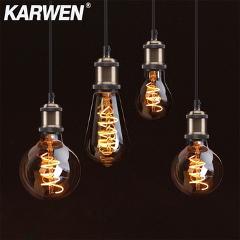 KARWEN LED Filament Edison Bulb Decorative 3D Vintage Edison lamp E27 220V T10 T45 A60 ST64 G80 G95 Replace Incandescent Bulb