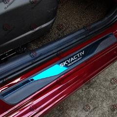 Auto Accessories For Mazda 3 6 CX5 Car Door Sill Pedal Trim Scuff Plate Guard Protector Cover Car Styling Sticker 2014 2017 2020