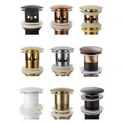 Bathroom Basin Sink Pop Up Drain Bathroom Faucet Accessories Brass Matt black/Chrome/Rose Gold/Brushed Gold