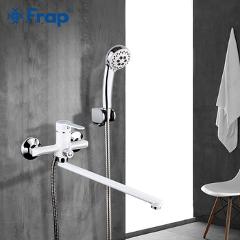 Frap 1set white Outlet pipe Bath shower faucet Brass body surface Spray painting shower head bathroom tap F2241/2242/2243