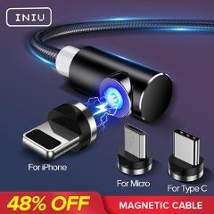 INIU 2m Magnetic Cable Micro USB Type C Charger For Android Phones Fast Charging Magnet Charge Wire Cord For iPhone11 Pro XS Max