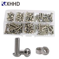 M2 M3 M4 M5 M6 Hex Button Socket Head Cap Screw Nut Hexagon Metric Thread Machine Bolt Assortment Kit Set 304 Stainless Steel